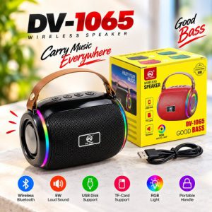 DV-1065 Mini Drum Bluetooth Speaker – 5W Stereo Sound & RGB Light