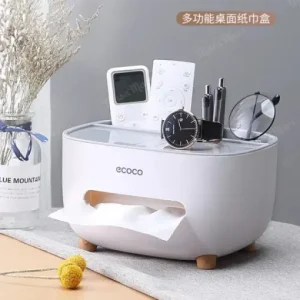 ECOCO Multifunctional Tissue Box & Storage Holder with Phone Stand