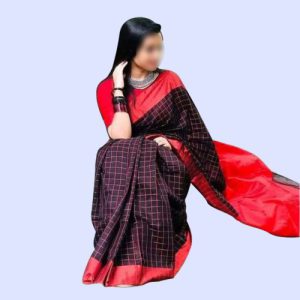 Maroon& Blue Halfsilk Saree for Women2