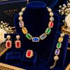 Party Rectangular Multicolor Stone Jewelry Set