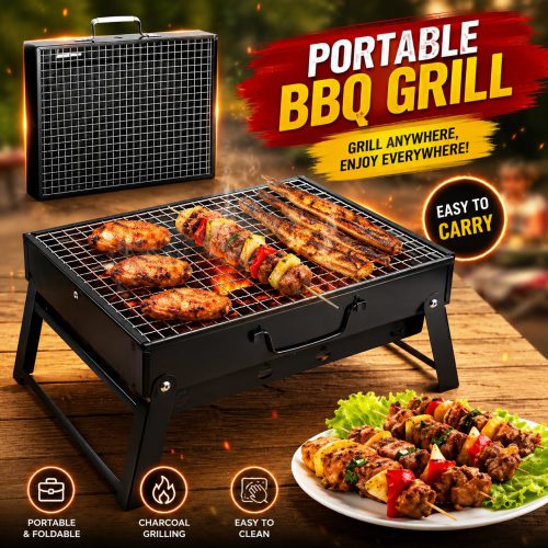 Portable BBQ Grill TL-353 – Lightweight Stainless Steel Charcoal Barbecue Maker