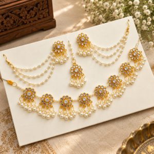 Premium Kundan and Pearl Combo Jewellery Set