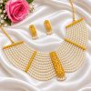 Royal Gold-Plated Multi-Strand Pearl Choker Set