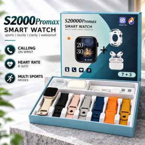 S2000 Promax 10-in-1 Smart Watch with 7 Straps & TWS Earbuds (1)