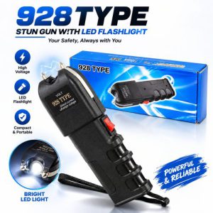Self Defence Stun Gun 928 – Rechargeable High Voltage Stun Torch with Flashlight
