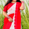 Traditional Red and White Cotton Handloom Saree