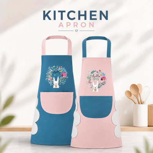 Waterproof Kitchen Apron – Oil-Resistant Cooking Apron with Hand Towels & Large Pocket