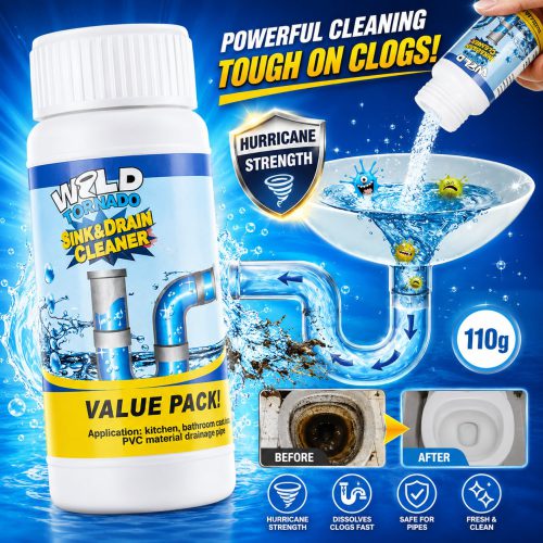Wild Tornado Drain Cleaner Powder – Fast-Acting Clog Remover for Sinks & Pipes