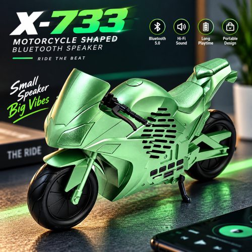 X-733 Motorcycle Bluetooth Speaker – Portable Wireless Speaker with FM Radio &